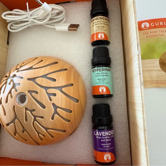 Gurunanda The Mini Tree Ultrasonic Essential Oil Diffuser with 3 Essential Oils - Picture 7 of 14